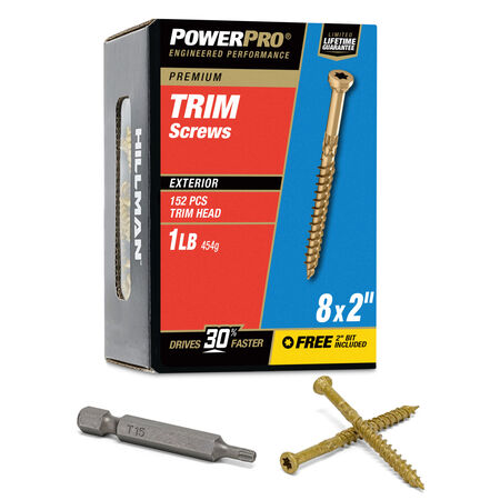 Power Pro® Premium Bronze Exterior Trim Screws (#8 x 2 in.) - 152 pc