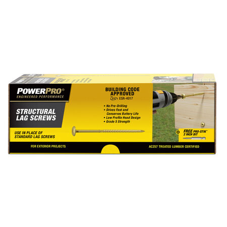 Power Pro Bronze Structural Lag Screws (1/4 in. x 5 in.) - 50 pc