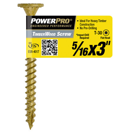 Power Pro TimberWood Bronze Structural Screws (5/16 in. x 3 in.) - 1pc
