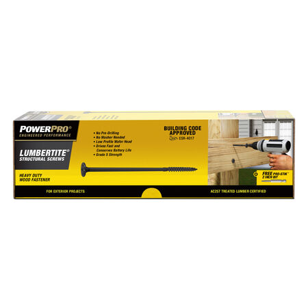 Power Pro Black Lumber-Tite Structural Screws (1/4 in. x 9 in.) - 40 pc