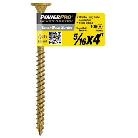 Power Pro TimberWood Bronze Structural Screws (5/16 in. x 4 in.) - 1pc