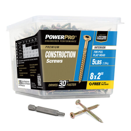 Power Pro Premium Interior Construction Screws (#8 x 2 in.) - 709 pc