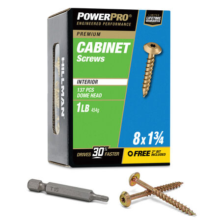 Power Pro&reg; Premium Interior Cabinet Screws (#8 x 1-3/4 in.) - 1lb Box