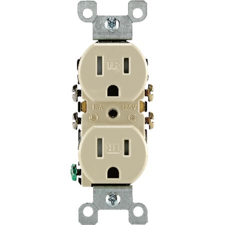 Leviton 15 amps 125 V Duplex Ivory Tamper Resistant Outlet 5-15R 1 pk