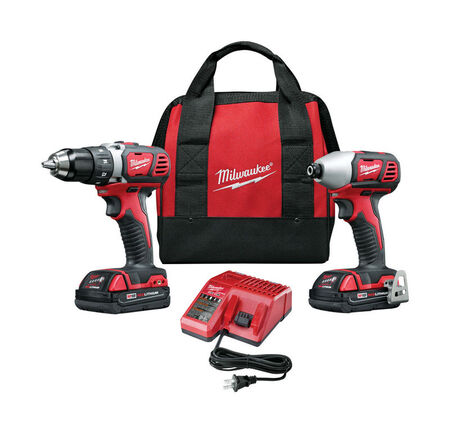 Milwaukee M18 2 pc. Cordless Drill/Driver and Impact Driver Combo Kit Lithium-Ion 18 volts