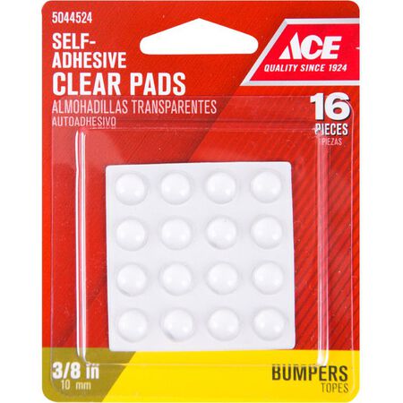 Ace Vinyl Round Protective Pads Clear 3/8 in. W 16 pk