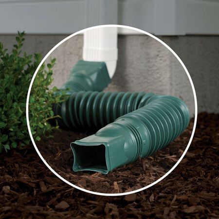Amerimax 25-1/2 L x 3 in. W x 4-1/2 in. H Polyethylene Downspout Extension Green