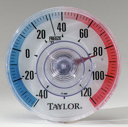 Taylor Dial Thermometer 3-1/2 in. Clear/Red/Blue Outdoor