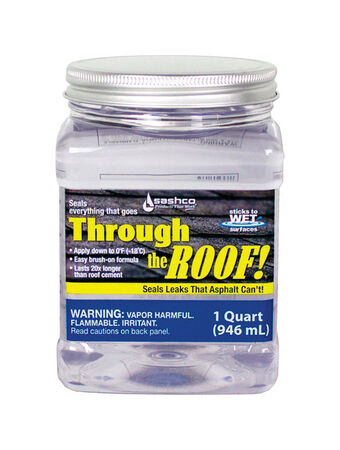 Sashco Through The Roof Gloss Clear Synthetic Rubber Roof Sealant 1 qt