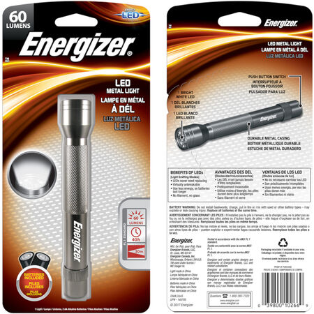 Energizer 60 lm Gray LED Flashlight AA Battery