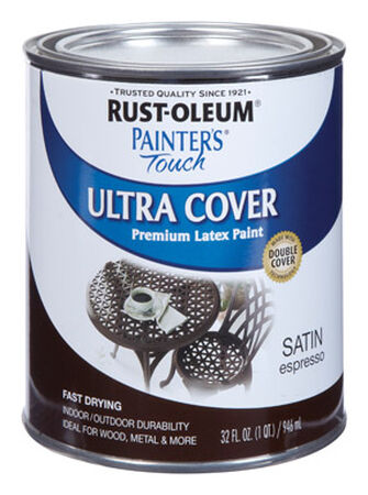 Rust-Oleum Painters' Touch Ultra Cover Interior/Exterior Latex Paint Espresso Satin 1 qt.