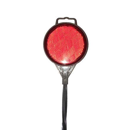 Home Plus 36 in. Round Black/Red Driveway Marker 1 pk