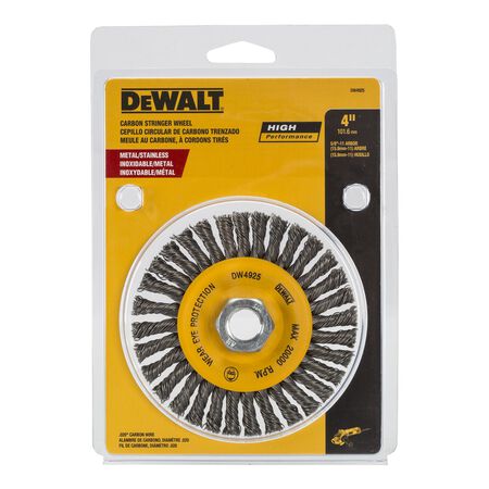 DeWalt High Performance 4 in. Crimped/Knotted Wire Wheel Brush Carbon Steel 20000 rpm 1 pc
