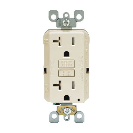 Leviton SmartlockPro 20 amps 125 V Duplex Light Almond GFCI Outlet 5-20R 1 pk