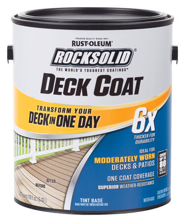 Rust-Oleum RockSolid 6X Solid Color Water-Based Deck Resufacer Gray Tintable 3.625 qt.