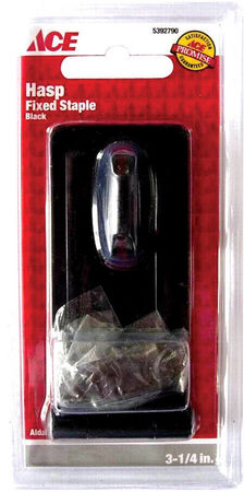Ace Black Steel 3-1/4 in. L Fixed Staple Safety Hasp