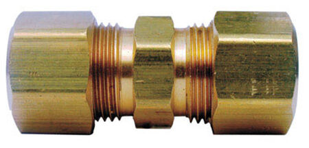 Ace 1/4 in. Dia. x 1/4 in. Dia. Compression To Compression Yellow Brass Union