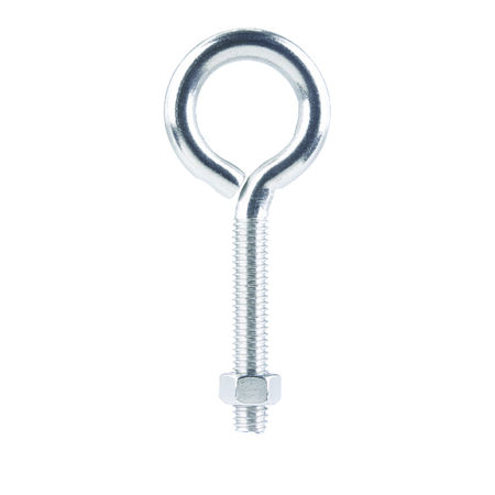 Hampton 3/8 in. X 4 in. L Stainless Stainless Steel Eyebolt Nut Included