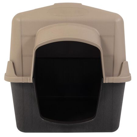 Aspen Pet Petbarn 3 Large Plastic Dog House Brown/Sand 30 in. H X 29 in. W X 38 in. D