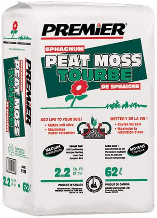 Premier Organic Sphagnum Peat Moss 2.2 ft&sup3;