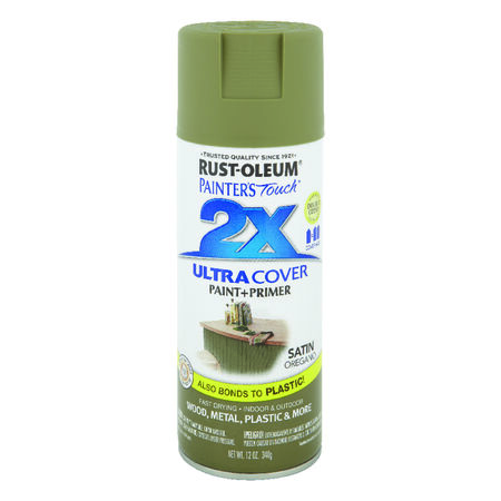 Rust-Oleum Painter's Touch 2X Ultra Cover Satin Oregano Paint+Primer Spray Paint 12 oz