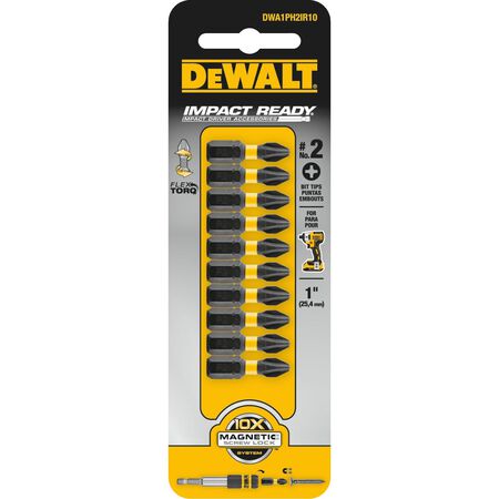 DeWalt FlexTorq Phillips #2 X 1 in. L Insert Bit Steel 10 pc