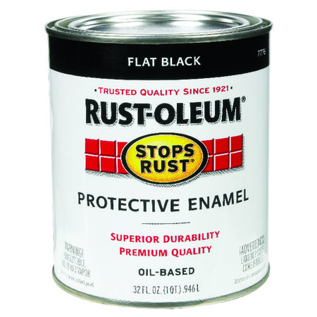 Rust-Oleum Stops Rust Indoor and Outdoor Flat Black Oil-Based Protective Paint 1 qt