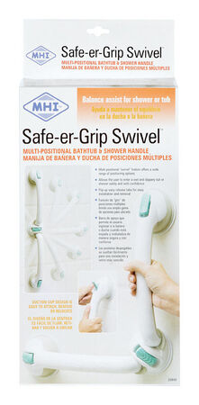 Safe-Er-Grip White Plastic Multi-Positional Tub and Shower Handle 12 in. L