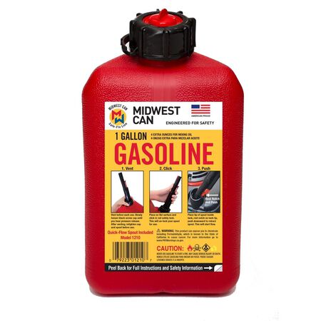 Midwest Can Quick Flow Spout Plastic Gas Can 1 gal