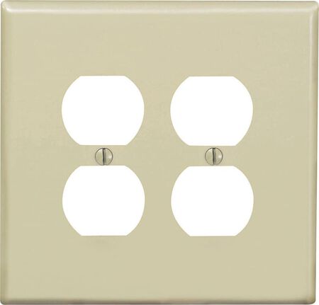 Leviton Midway Ivory 2 gang Nylon Duplex Wall Plate 1 pk