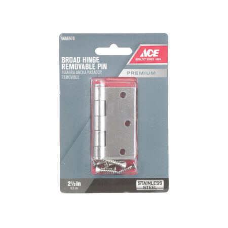 Ace 2-1/2 in. L Stainless Steel Door Hinge 1 pk