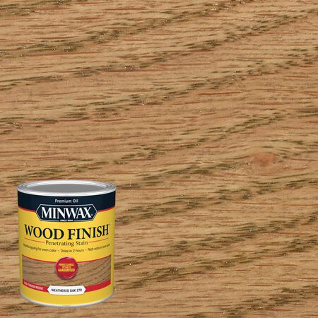 Minwax Wood Finish Semi-Transparent Weathered Oak Oil-Based Penetrating Wood Stain 1 qt