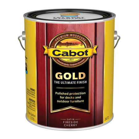 Cabot Gold Transparent Satin 3472 Fireside Cherry Oil-Based Natural Oil/Waterborne Hybrid Stain 1 ga