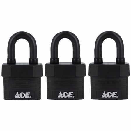 Ace 1-5/8 in. H X 1-3/4 in. W X 1-1/8 in. L Steel Double Locking Padlock Keyed Alike
