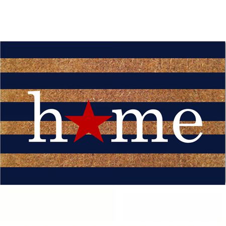 Rockport Premium Americana 18 in. W X 28 in. L Multi-Color Home with Red Star Coir Door Mat
