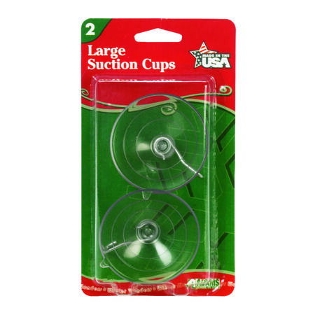 Adams Large Suction Cup Hooks Clear Rubber 2 pk
