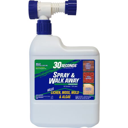30 SECONDS Spray & Walk Away Lichen, Moss, Mold, Algae Killer 64 oz.