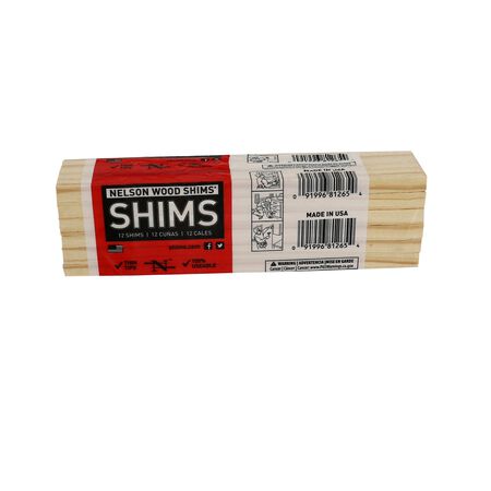 Nelson 1.5 in. W X 8 in. L Wood Shim 12 pk