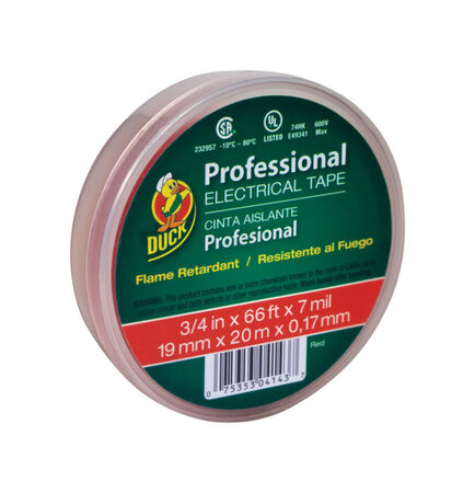 Duck Professional Grade 3/4 in. W X 66 ft. L Red Vinyl Electrical Tape