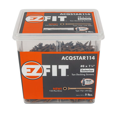 EZ Exterior Screws #8 x 1-1/4" T-25 Star 5 lb.