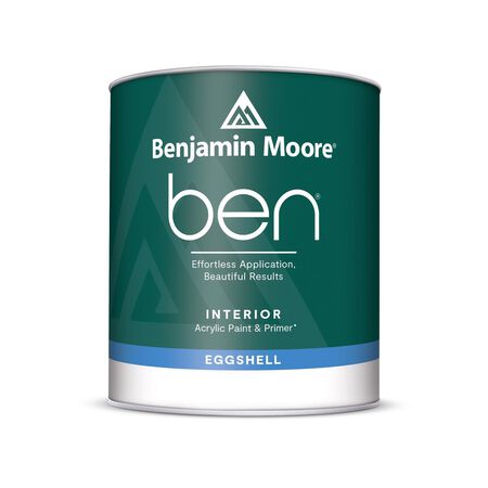Benjamin Moore Ben Eggshell White Paint and Primer Interior 1 qt