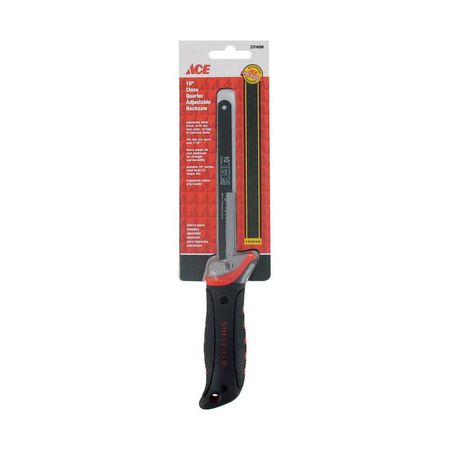 Ace 10 in. Carbon Steel Adjustable Close Quarter Hacksaw Black 1 pc