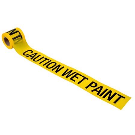 C.H. Hanson 200 ft. L X 3 in. W Plastic Caution Wet Paint Barricade Tape Yellow