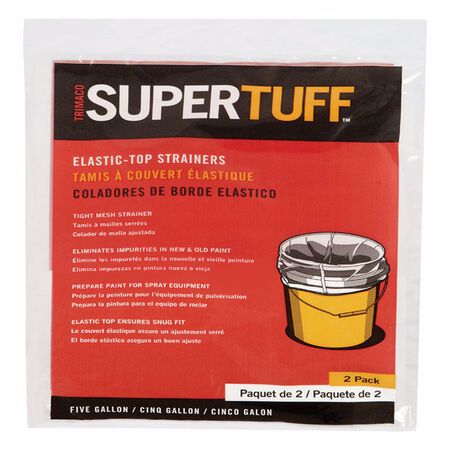 SuperTuff White Nylon Mesh Elastic Top Paint Strainer