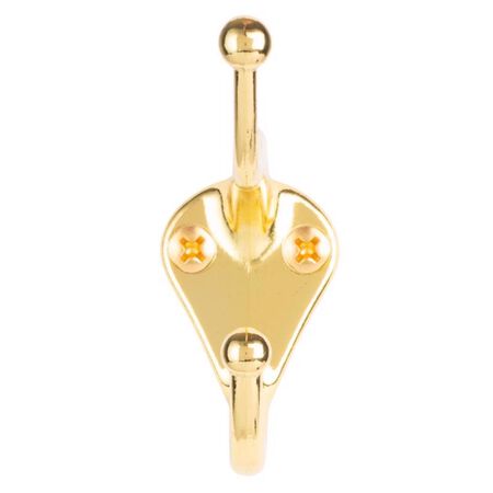 Ace 3 in. L Bright Brass Gold Brass Small Coat and Hat Hook 2 pk