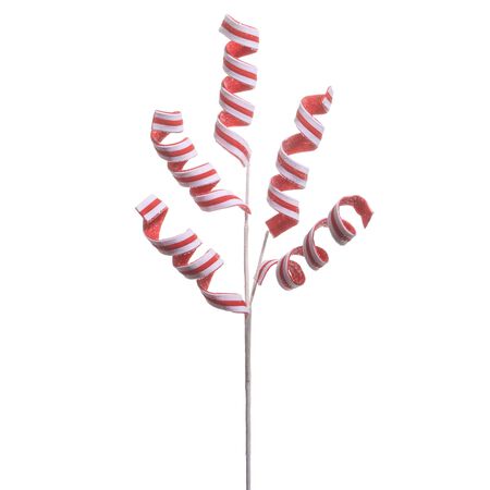 Raz Imports 25 in. Red and White Glitter Twirl Spray