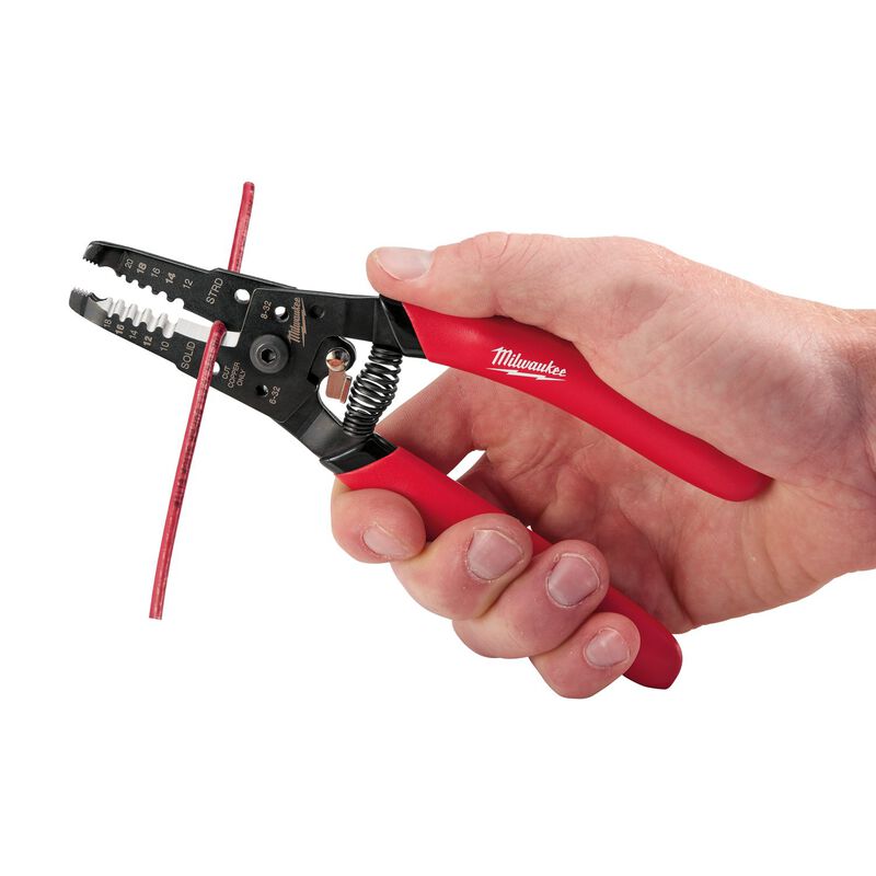 Milwaukee 71/8 in. Metal Wire Stripper/Cutter/Crimper Red 1 pk Stine