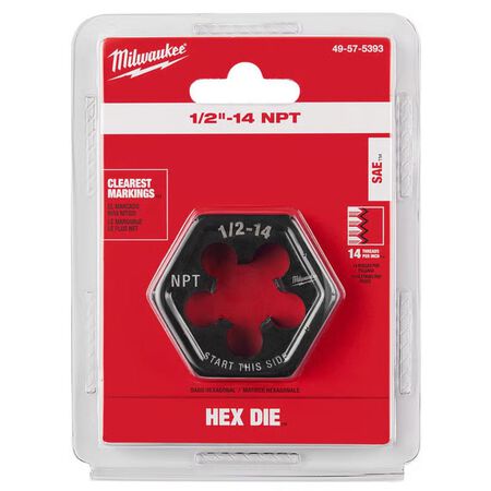 Milwaukee SAE 1/2-14 NPT 2-1/6in. Hex Threading Die