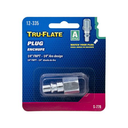 Tru-Flate Steel Air Plug 1/4 in. Female 1 pc