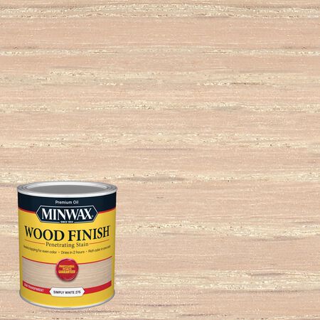 Minwax Wood Finish Semi-Transparent Simply White Oil-Based Penetrating Wood Finish 1 qt